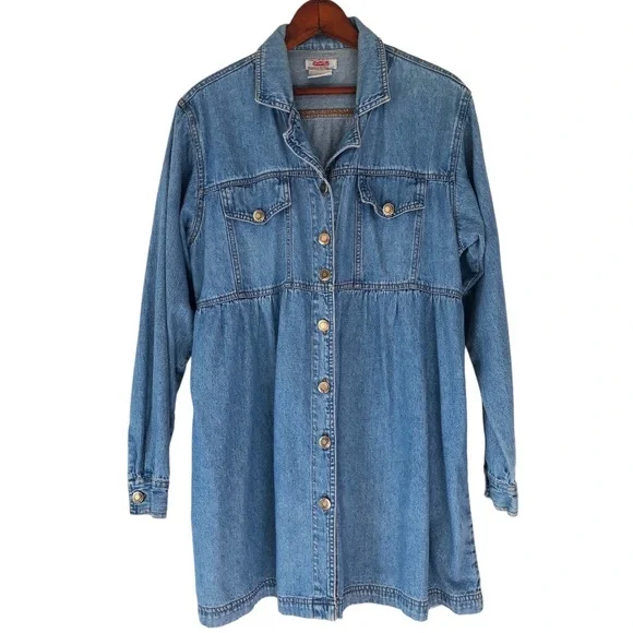 princess polly baby blue dress OUREA - Long-Sleeve Denim Babydoll Dress main image 0